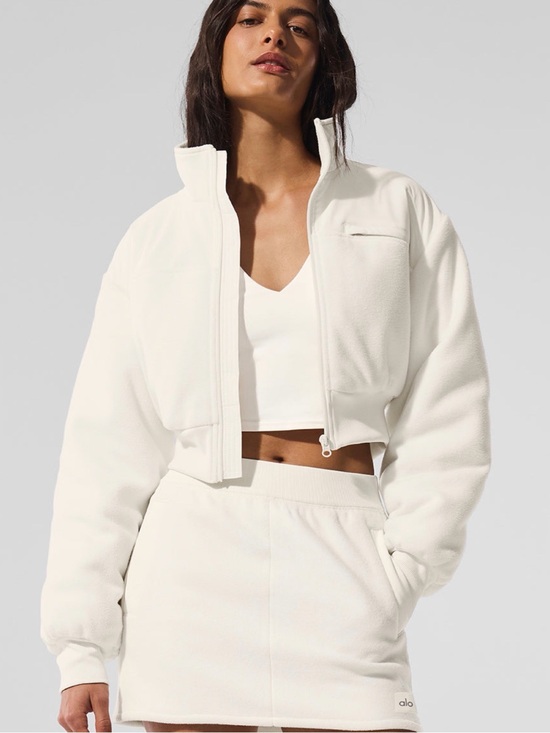 ALO Yoga Jackets & Blazers - ALO Polar Fleece Cropped Wintry Mix Jacket M